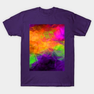 Trippy Psychedelic Mid Mod Fractal Print Pattern Optical Illusion Purple T-Shirt